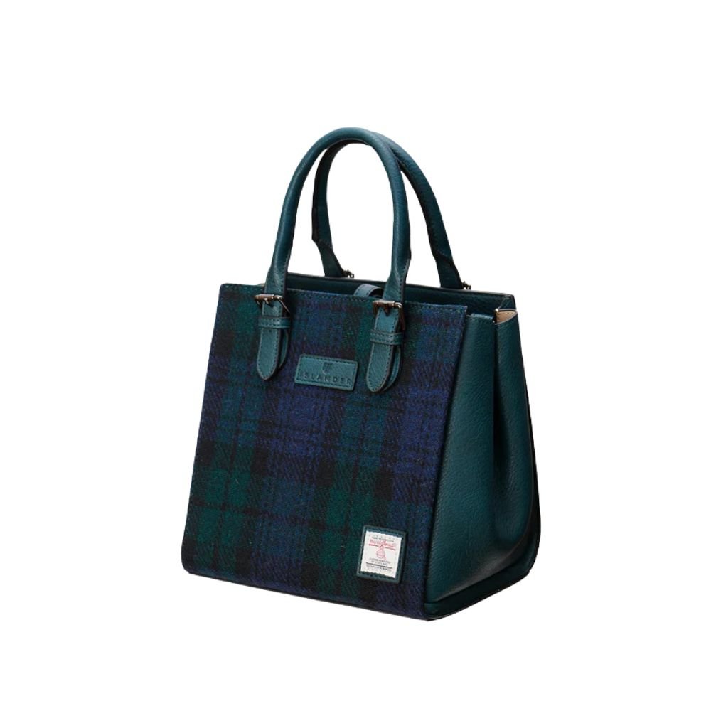 Islander Harris Tweed Medium Caillie Tote 'Black Watch Tartan'