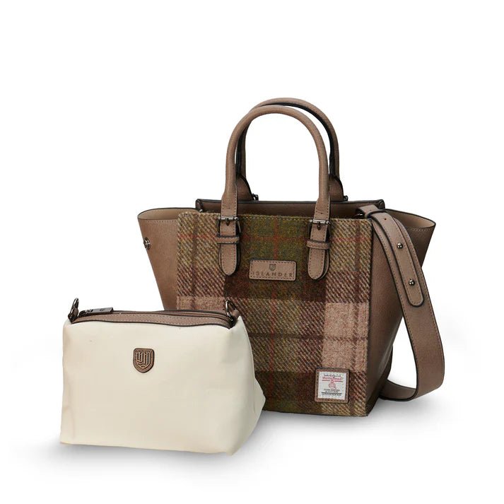 Islander Harris Tweed Medium Caillie Tote 'Chestnut Tartan' - The Celtic Gift Store - Handbags