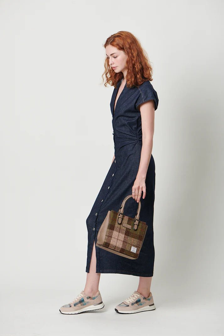 Islander Harris Tweed Medium Caillie Tote 'Chestnut Tartan' - The Celtic Gift Store - Handbags