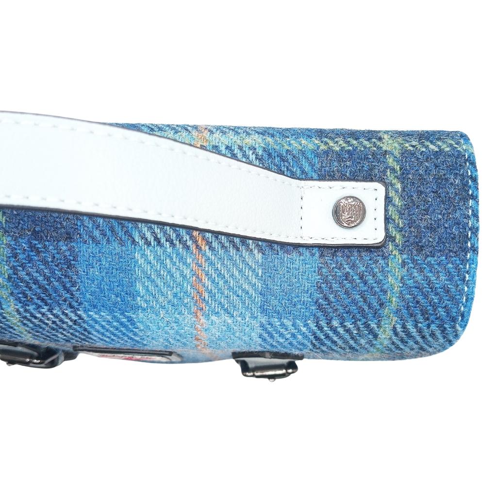 Islander Harris Tweed Medium Calton Satchel 'Blue Tartan'