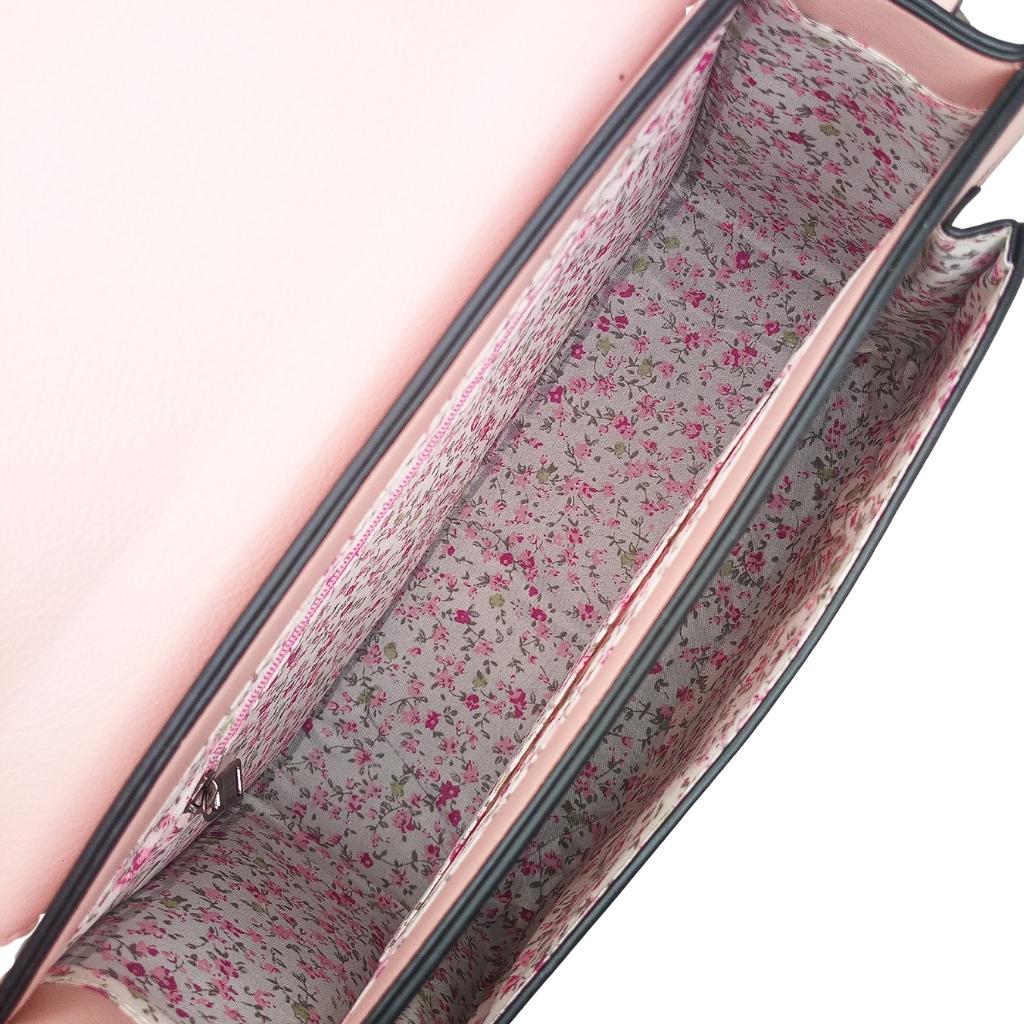 Islander Harris Tweed Medium Calton Satchel 'Pink and Blue Tartan'