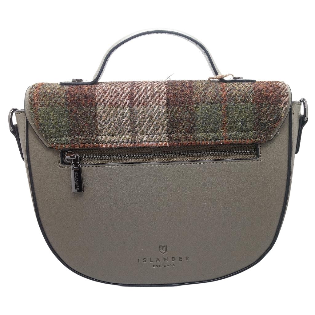 Islander Harris Tweed Medium Cobble Satchel 'Chestnut Tartan'