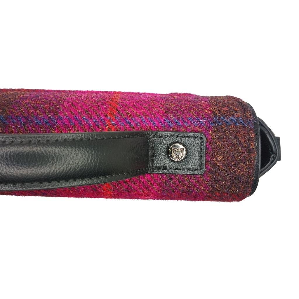 Islander Harris Tweed Medium Cobble Satchel 'Fuchsia Tartan'