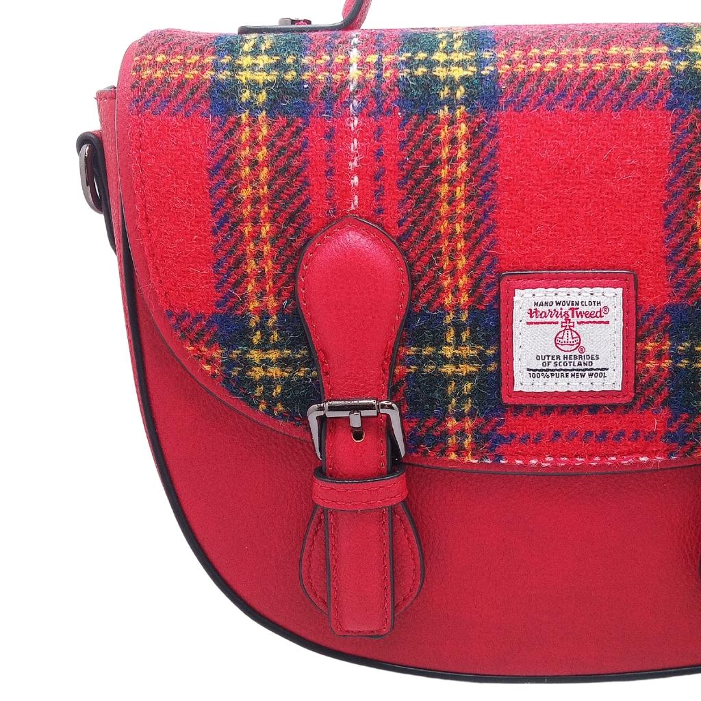 Islander Harris Tweed Medium Cobble Satchel 'Royal Stewart Tartan'