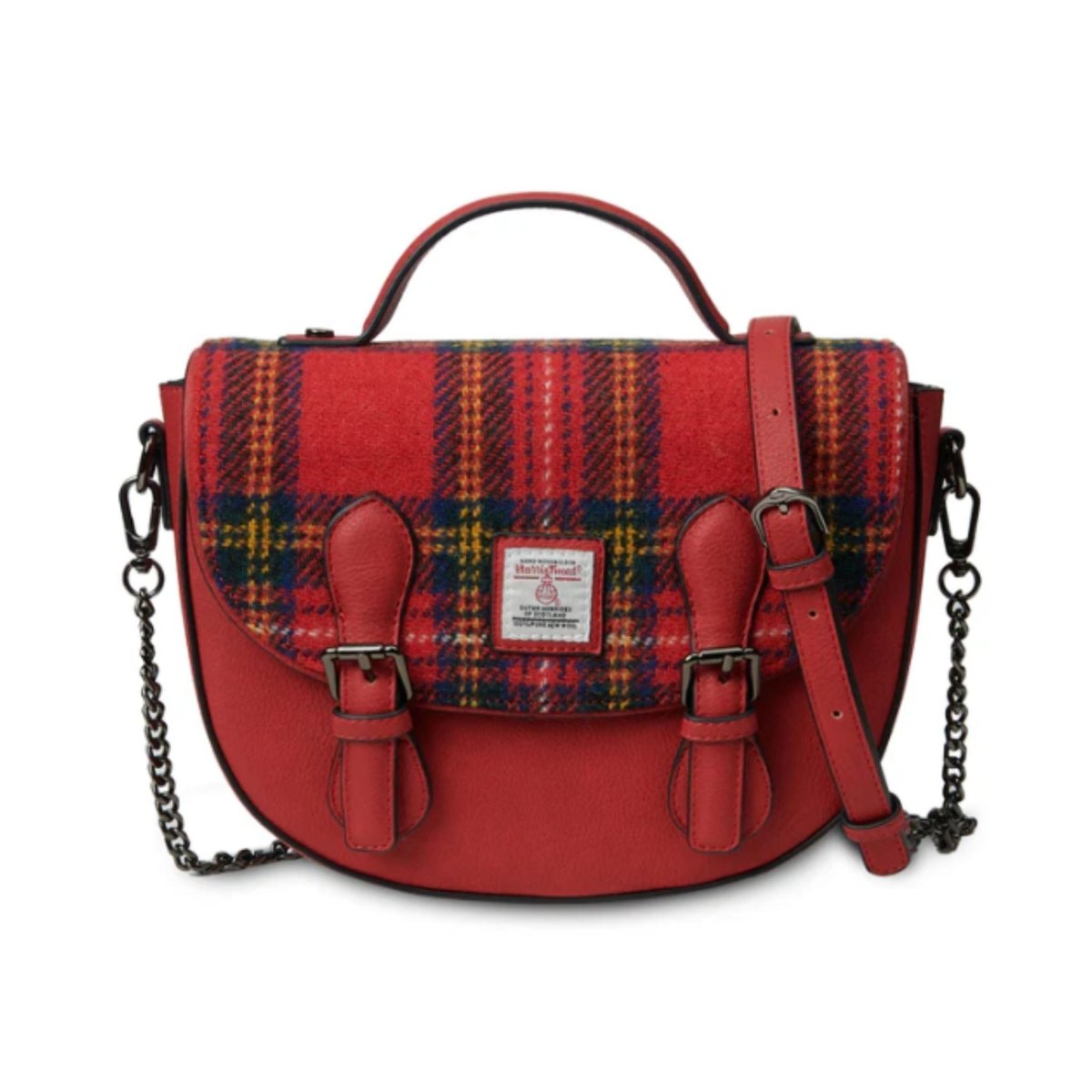 Islander Harris Tweed Medium Cobble Satchel 'Royal Stewart Tartan'