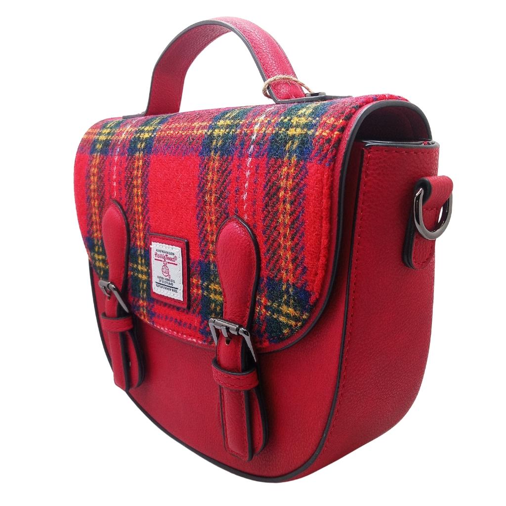 Islander Harris Tweed Medium Cobble Satchel 'Royal Stewart Tartan'