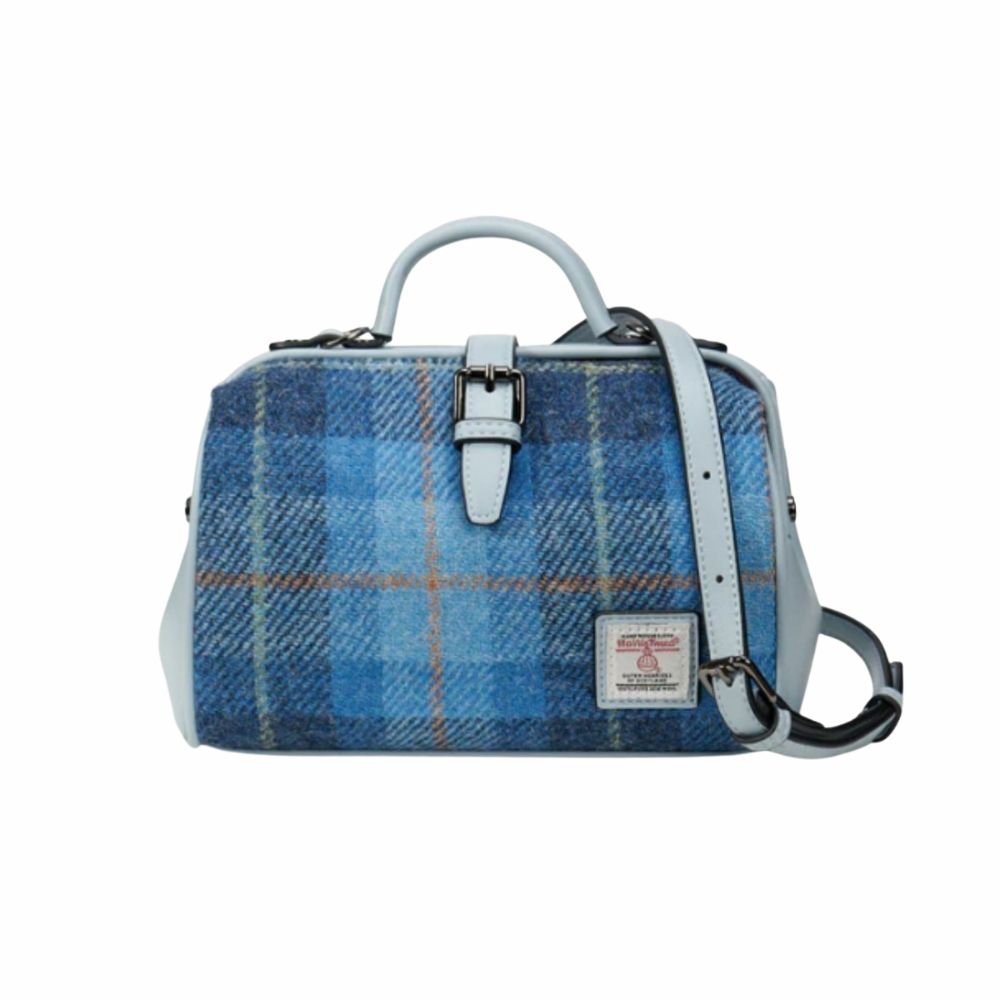 Islander Harris Tweed Medium Doctor Bag 'Blue Tartan'