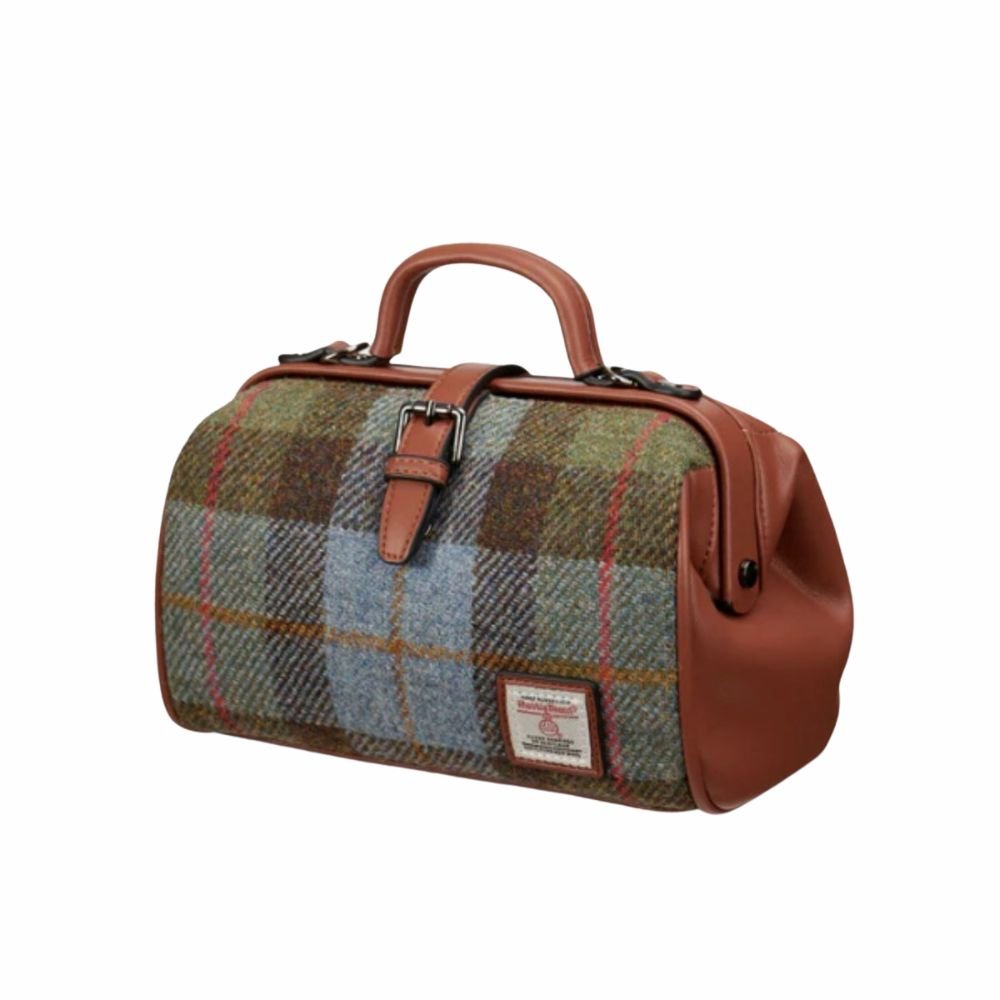 Islander Harris Tweed Medium Doctor Bag 'Chestnut Blue Tartan'