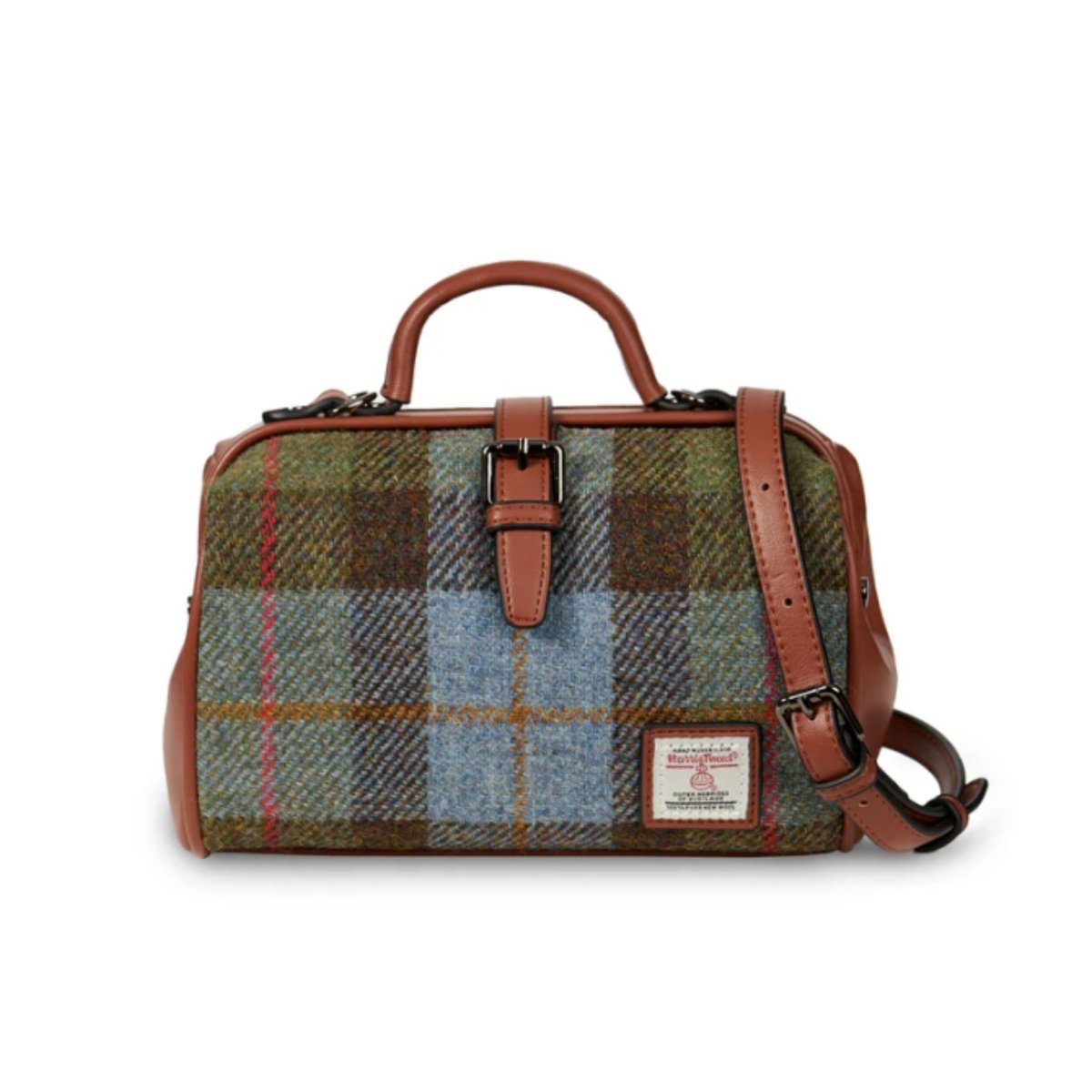 Islander Harris Tweed Medium Doctor Bag 'Chestnut Blue Tartan' - The Celtic Gift Store - Handbags