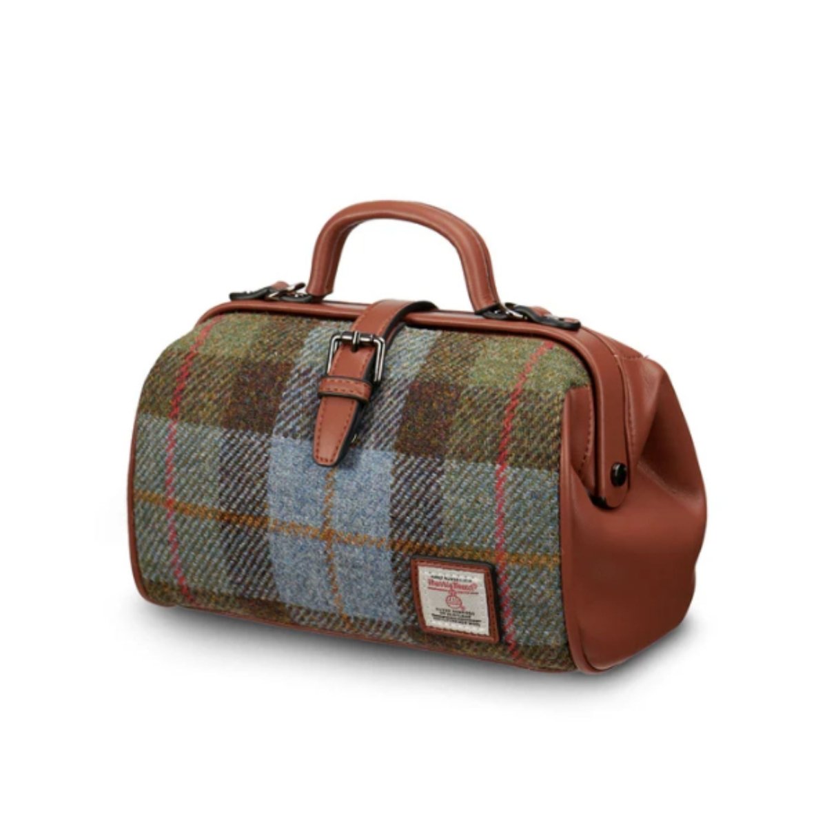 Islander Harris Tweed Medium Doctor Bag 'Chestnut Blue Tartan' - The Celtic Gift Store - Handbags