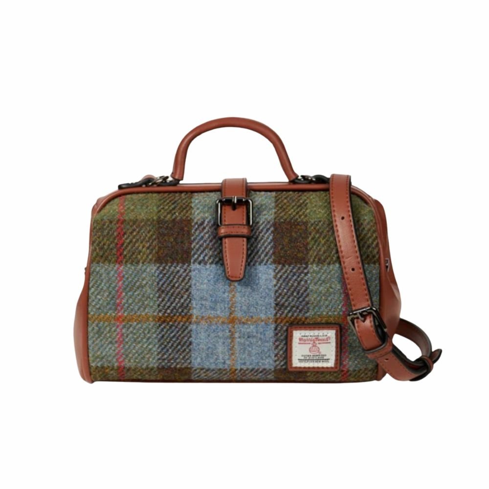 Islander Harris Tweed Medium Doctor Bag 'Chestnut Blue Tartan'