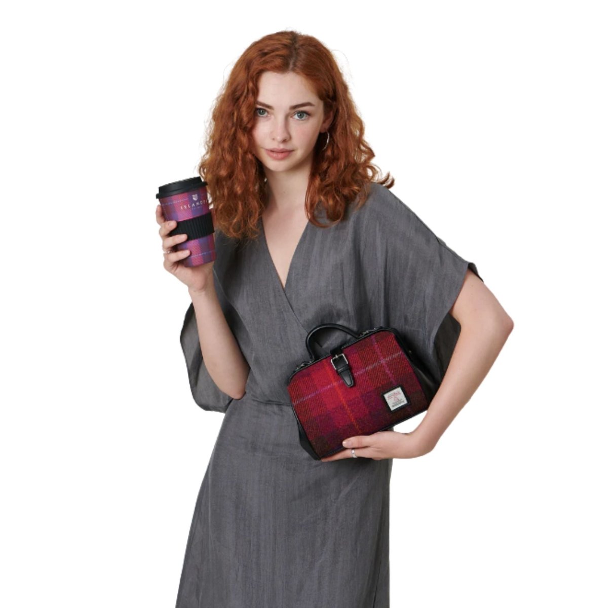 Islander Harris Tweed Medium Doctor Bag 'Fuchsia Tartan' - The Celtic Gift Store - Bags