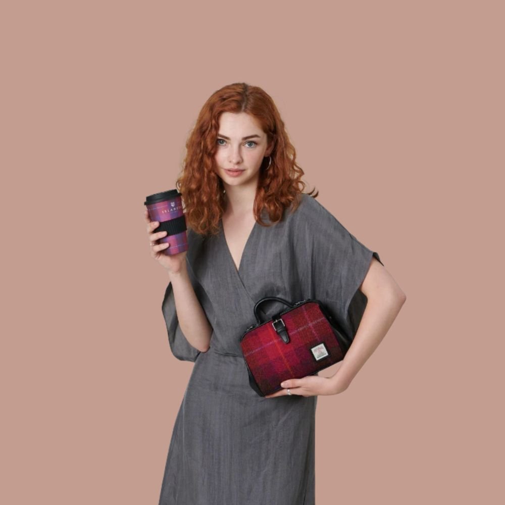 Islander Harris Tweed Medium Doctor Bag 'Fuchsia Tartan'