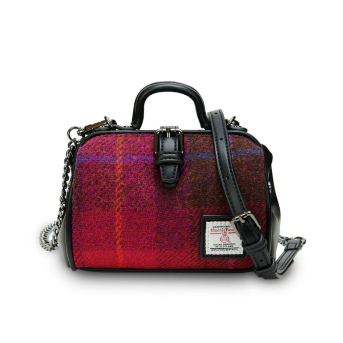 Islander Harris Tweed Medium Doctor Bag 'Fuchsia Tartan' - The Celtic Gift Store - Bags