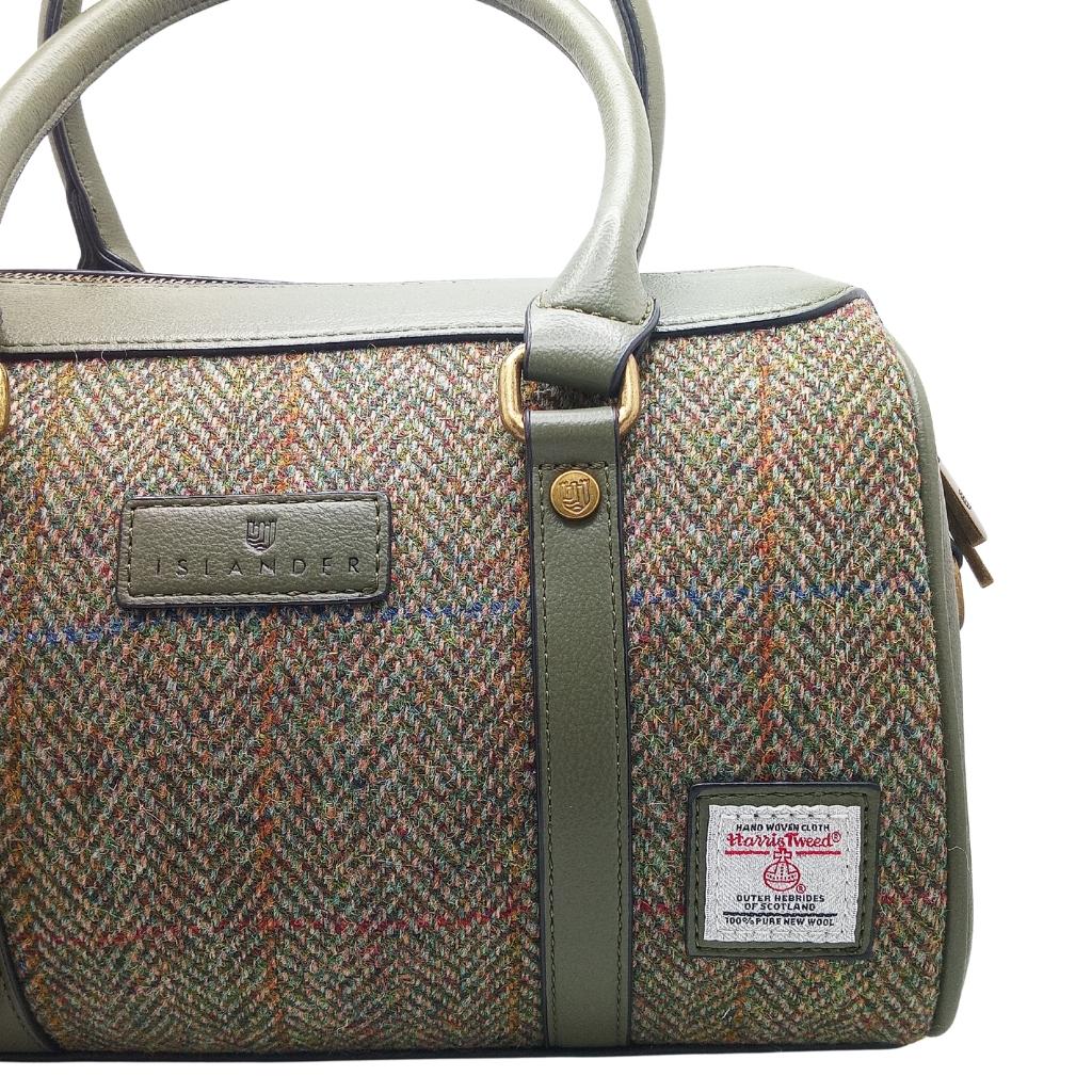 Islander Harris Tweed Medium Duffel Bag 'Chestnut Herringbone'