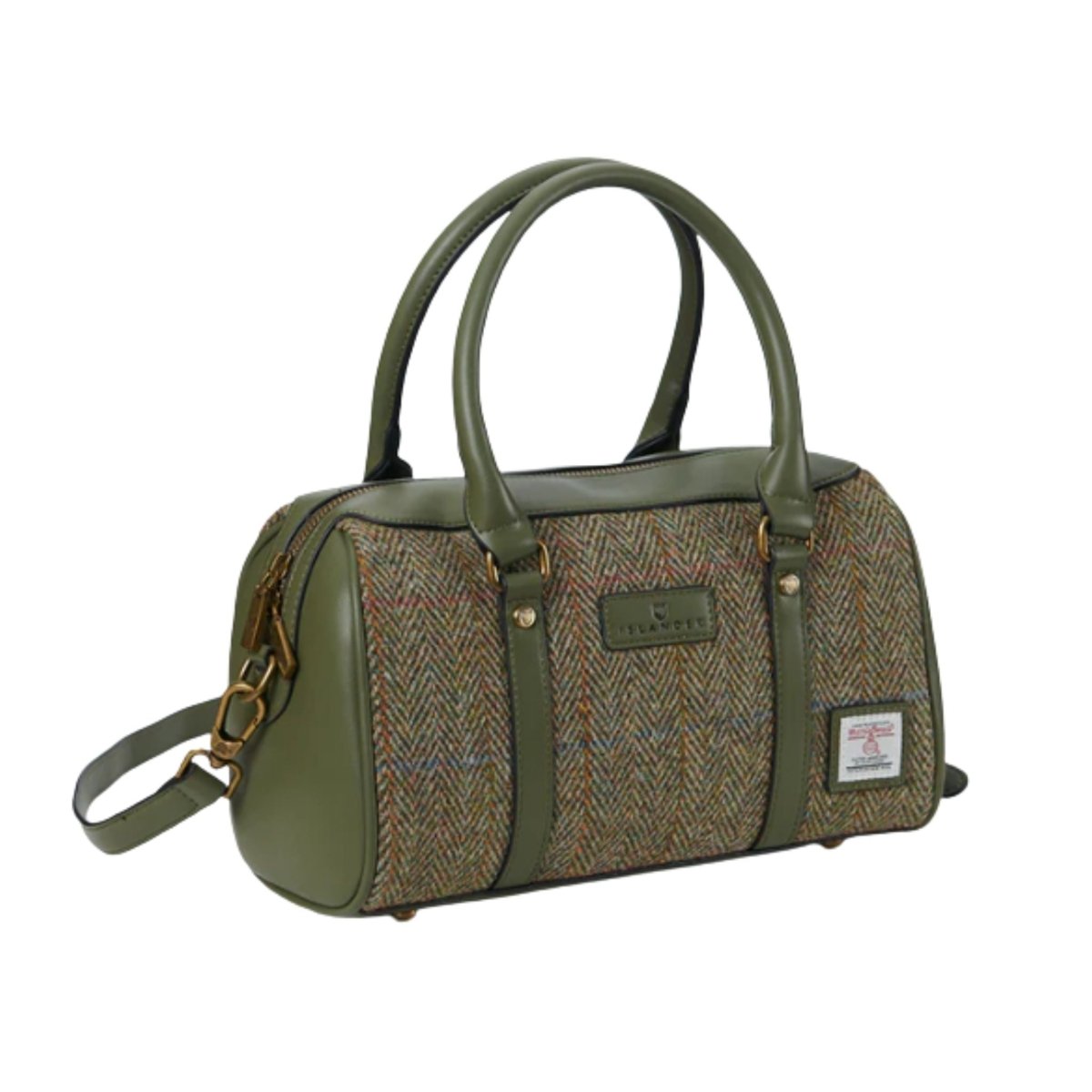 Islander Harris Tweed Medium Duffle Bag 'Chestnut Herringbone' - The Celtic Gift Store - Handbags