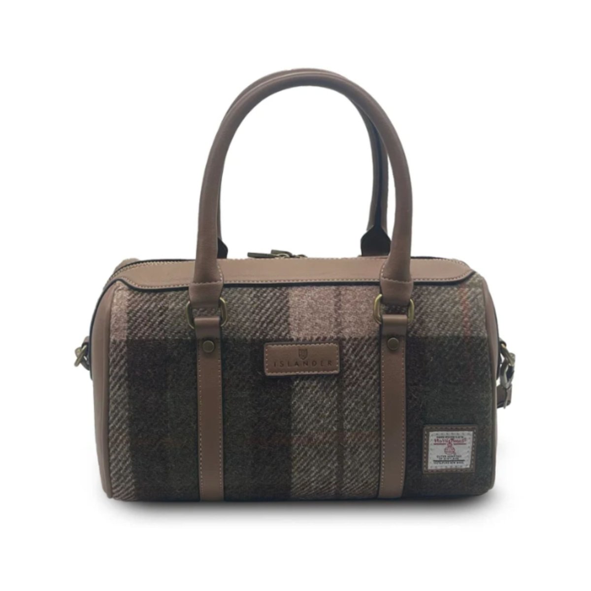Islander Harris Tweed Medium Duffle Bag 'Chestnut Tartan' - The Celtic Gift Store - Handbags