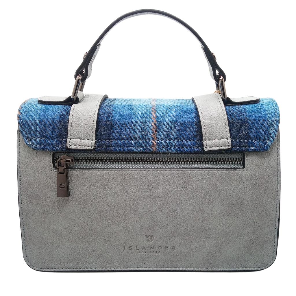 Islander Harris Tweed Medium Satchel 'Blue Tartan'