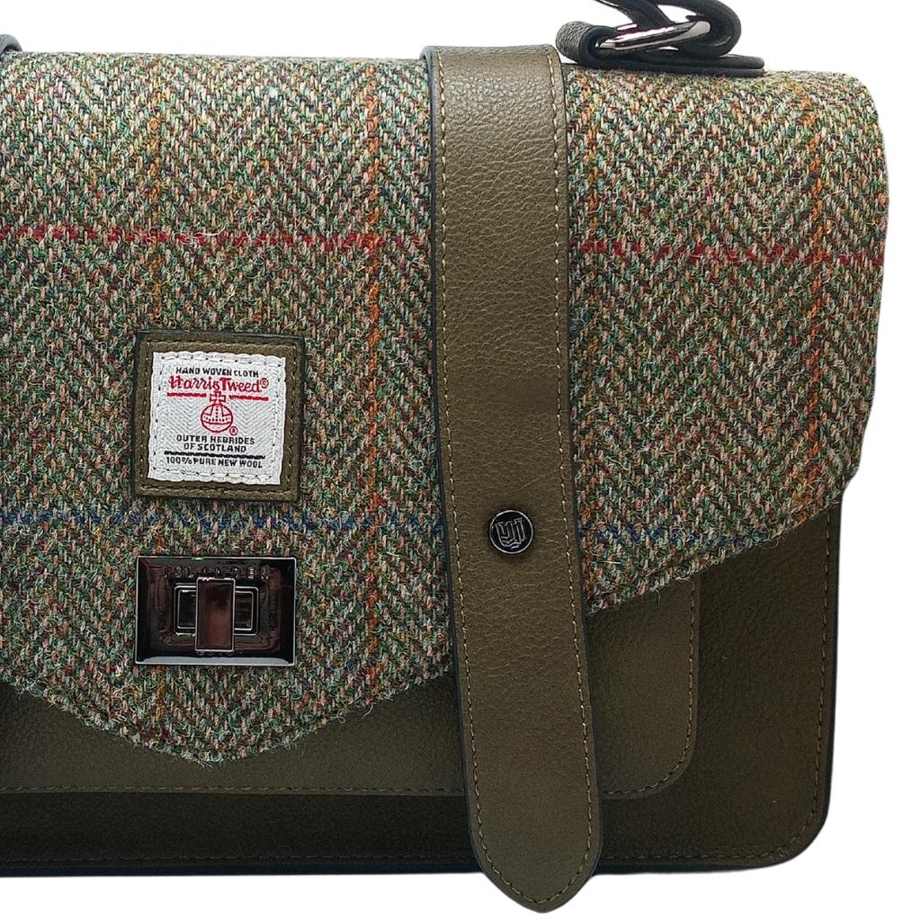 Islander Harris Tweed Medium Satchel 'Chestnut Herringbone'