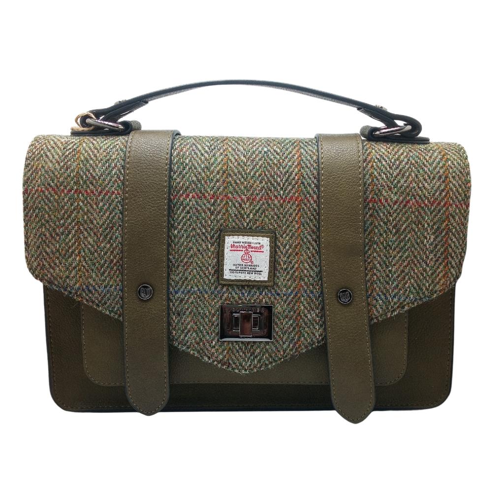 Islander Harris Tweed Medium Satchel 'Chestnut Herringbone'