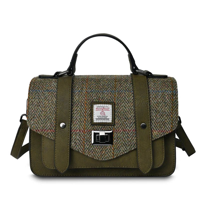 Islander Harris Tweed Medium Satchel 'Chestnut Herringbone'