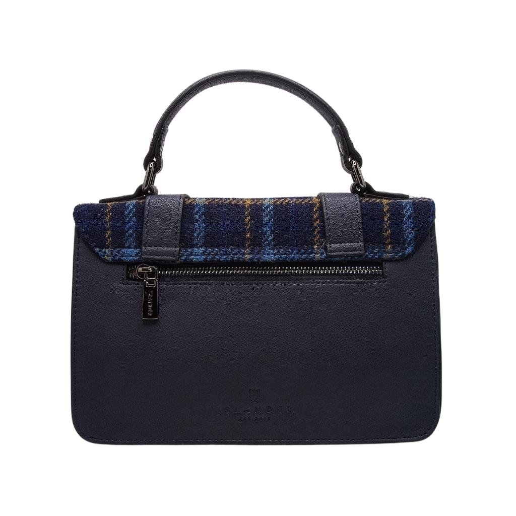Islander Harris Tweed Medium Satchel 'Navy Tartan' by Islander - Handbags