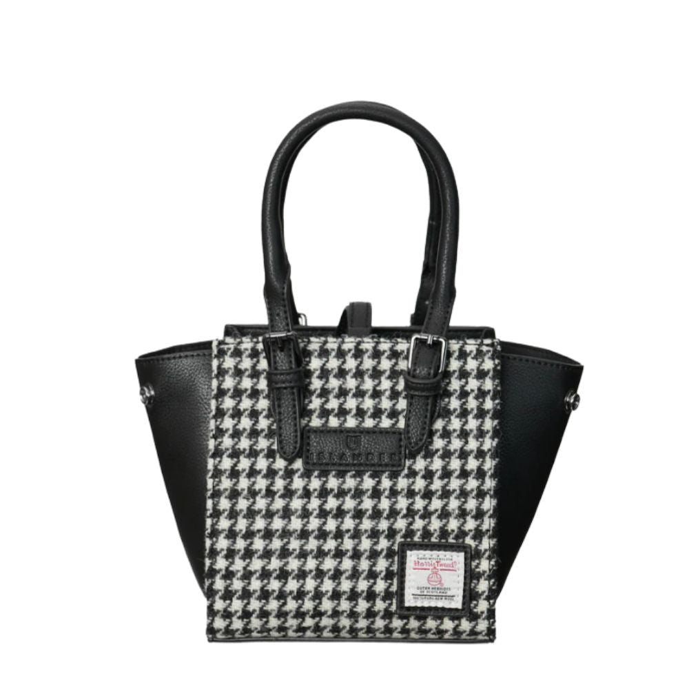 Islander Harris Tweed Mini Caillie Tote 'Black and White Dogstooth'