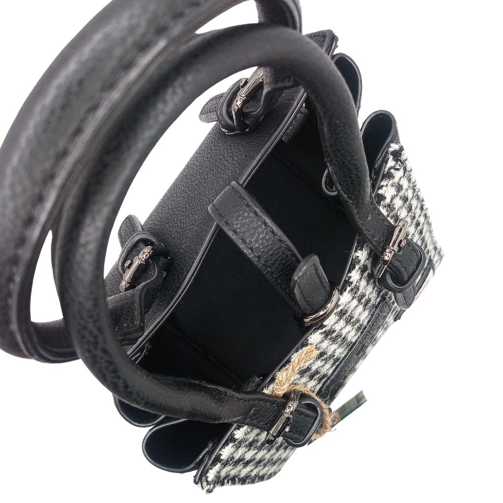 Islander Harris Tweed Mini Caillie Tote 'Black and White Dogstooth'
