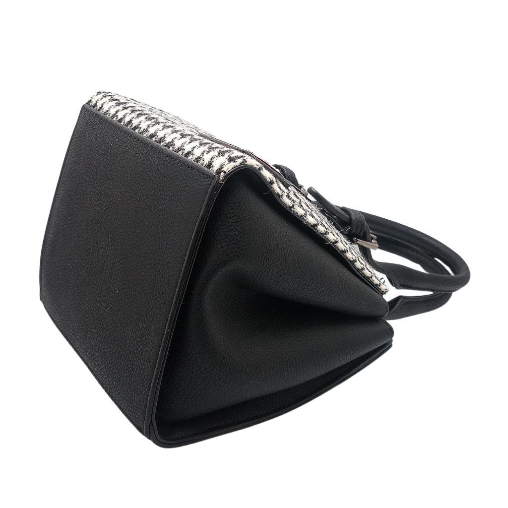 Islander Harris Tweed Mini Caillie Tote 'Black and White Dogstooth'