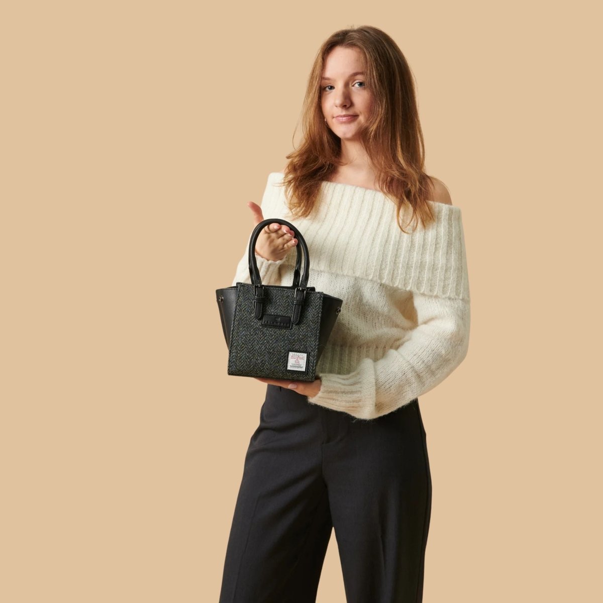 Islander Harris Tweed Mini Caillie Tote 'Black Watch'