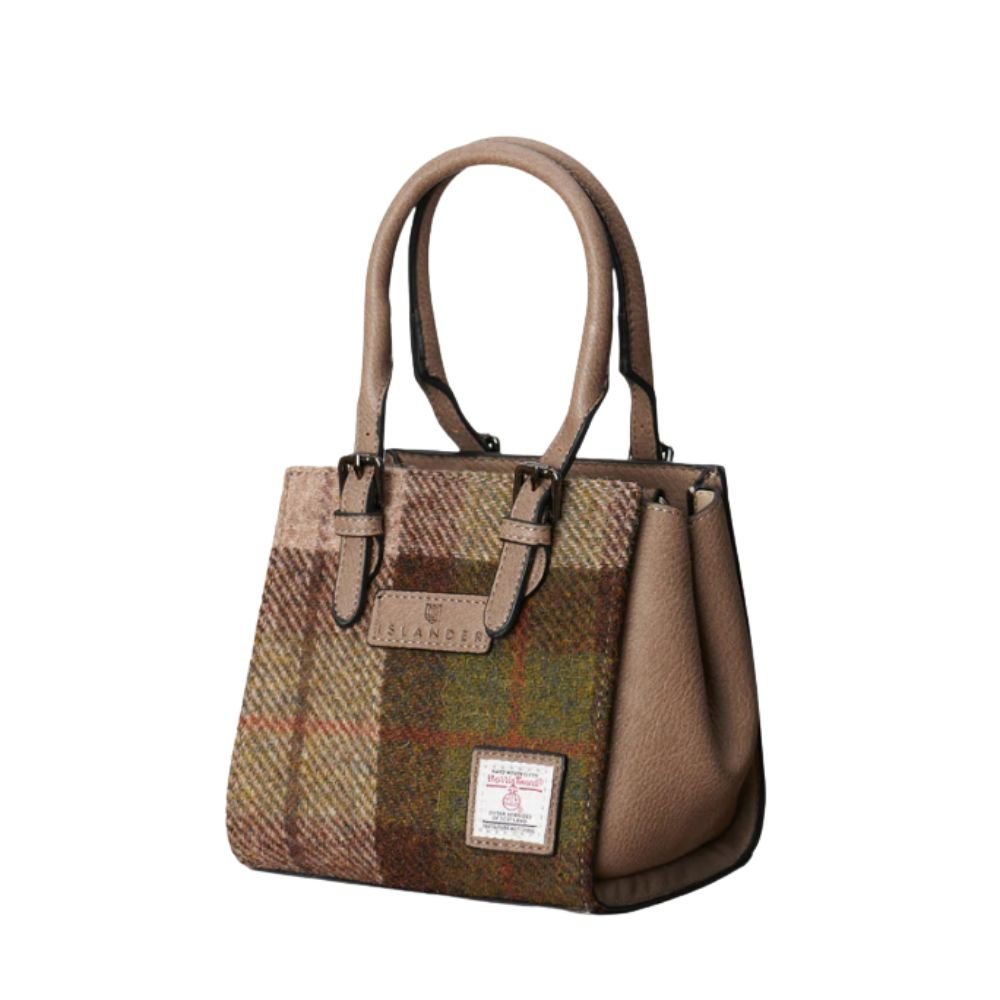 Islander Harris Tweed Mini Caillie Tote 'Chestnut Tartan'