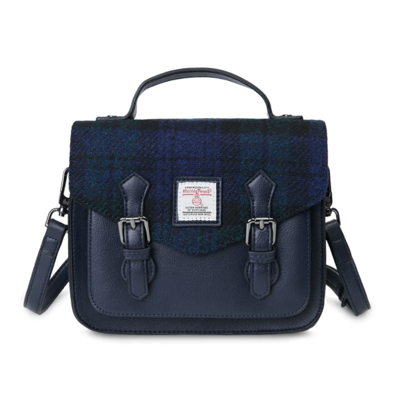Islander Harris Tweed Mini Calton Satchel 'Black Watch' - The Celtic Gift Store - Handbags