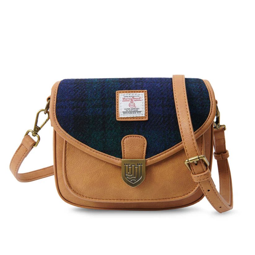 Islander Harris Tweed Mini Saddle Bag 'Blackwatch Tartan'