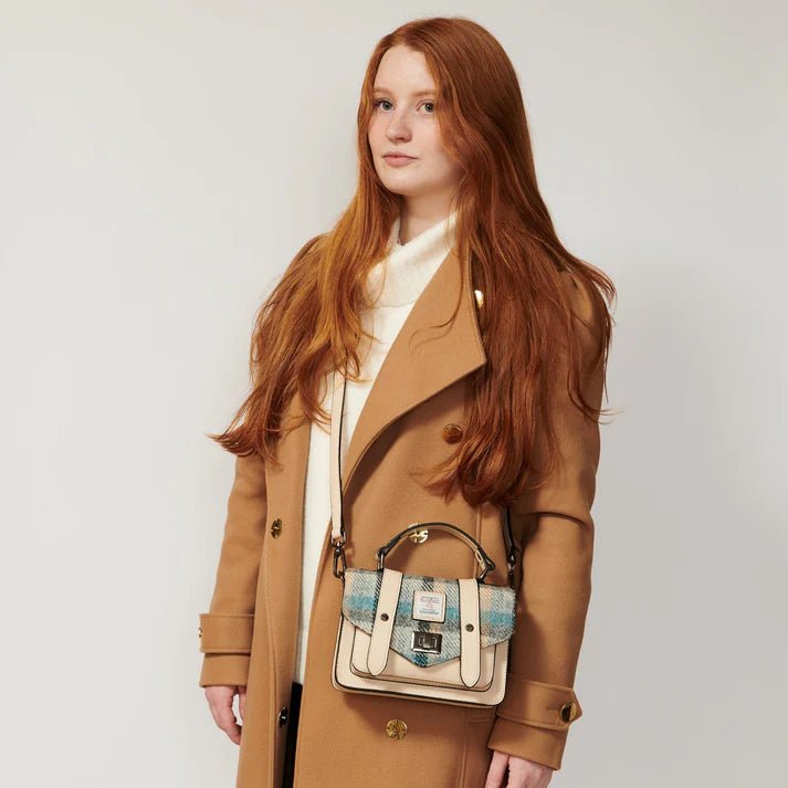 Islander Harris Tweed Mini Satchel 'Black Watch' - The Celtic Gift Store - Handbags