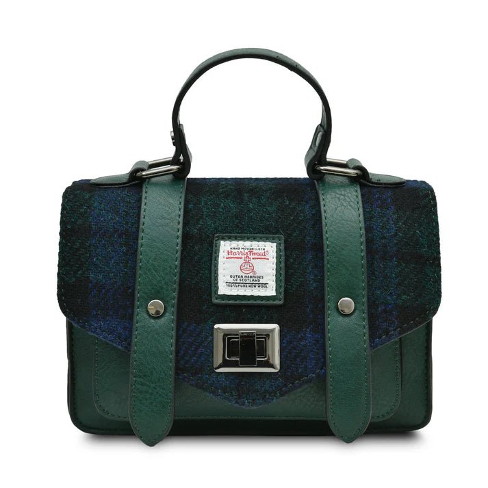 Islander Harris Tweed Mini Satchel 'Black Watch' - The Celtic Gift Store - Handbags