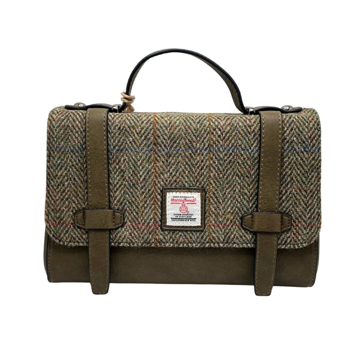 Islander Harris Tweed Orkney Satchel 'Chestnut Herringbone' - The Celtic Gift Store - Handbags