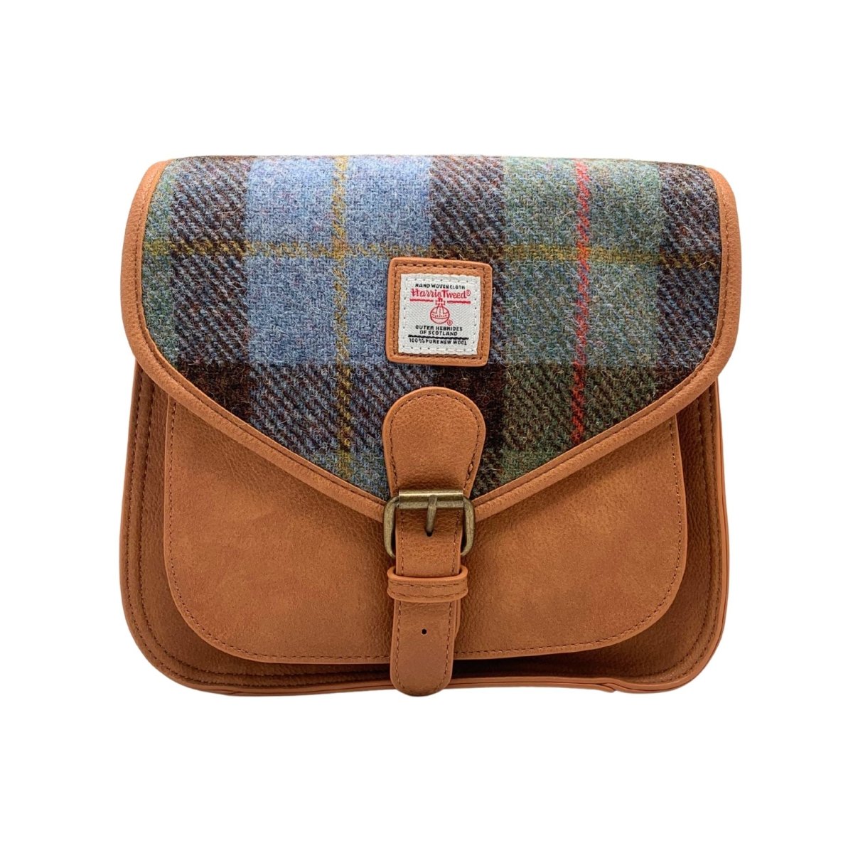 Islander Harris Tweed Saddle Bag 'Chestnut Blue' - The Celtic Gift Store - Handbags