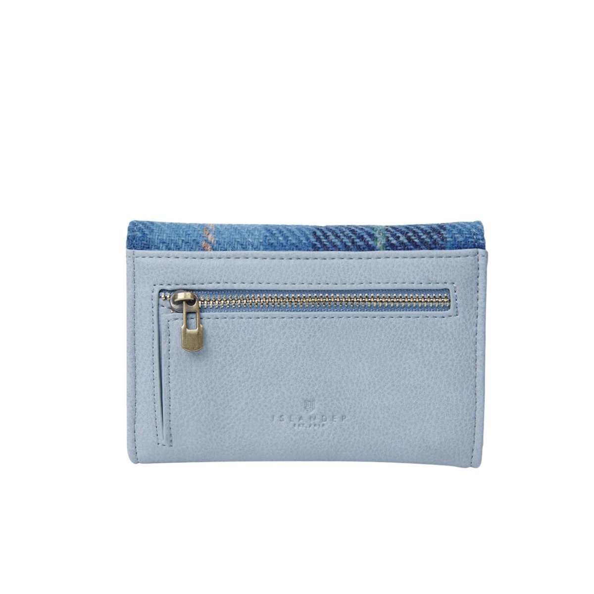 Islander Harris Tweed Small Clasp Clutch Purse 'Chestnut Blue Tartan'