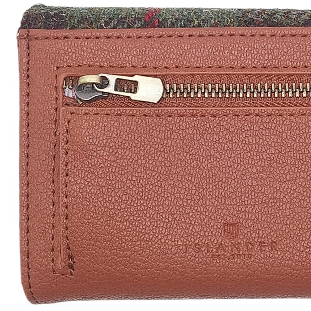 Islander Harris Tweed Small Clasp Clutch Purse 'Chestnut Blue Tartan'