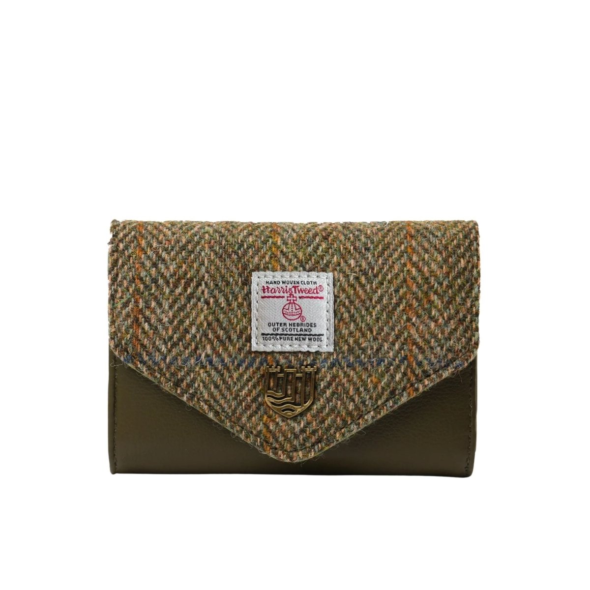 Islander Harris Tweed Small Clasp Clutch Purse 'Chestnut Herringbone'