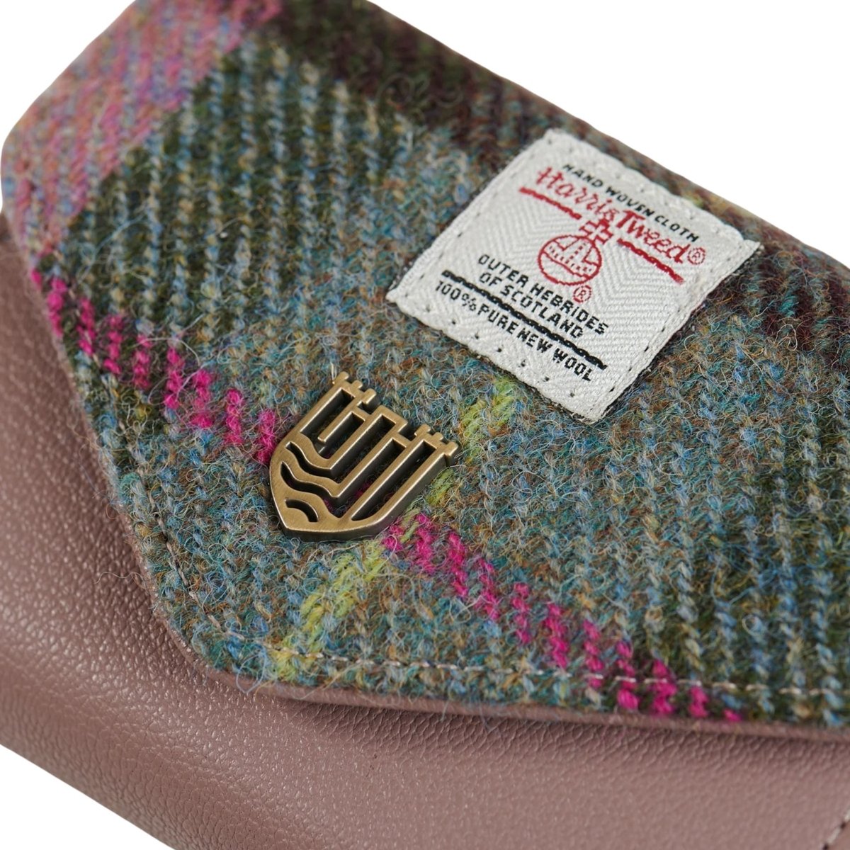 Islander Harris Tweed Small Clasp Clutch Purse 'Fuchsia Tartan'