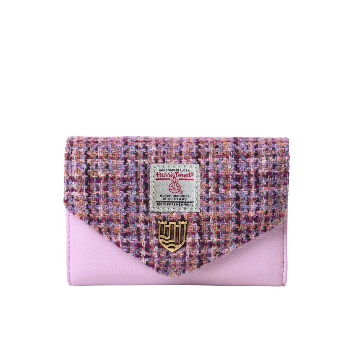Islander Harris Tweed Small Clasp Clutch Purse 'Violet Mini Dogtooth'