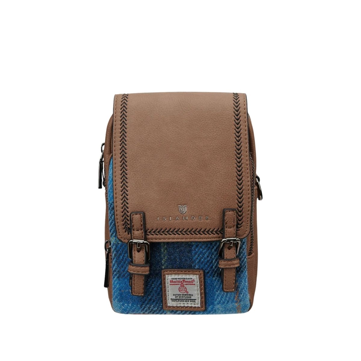 Islander Harris Tweed The Baby Jura Crossbody Bag 'Blue Tartan'