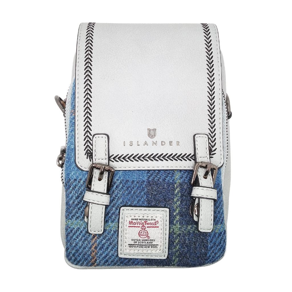 Islander Harris Tweed The Baby Jura Crossbody Bag 'Blue Tartan'