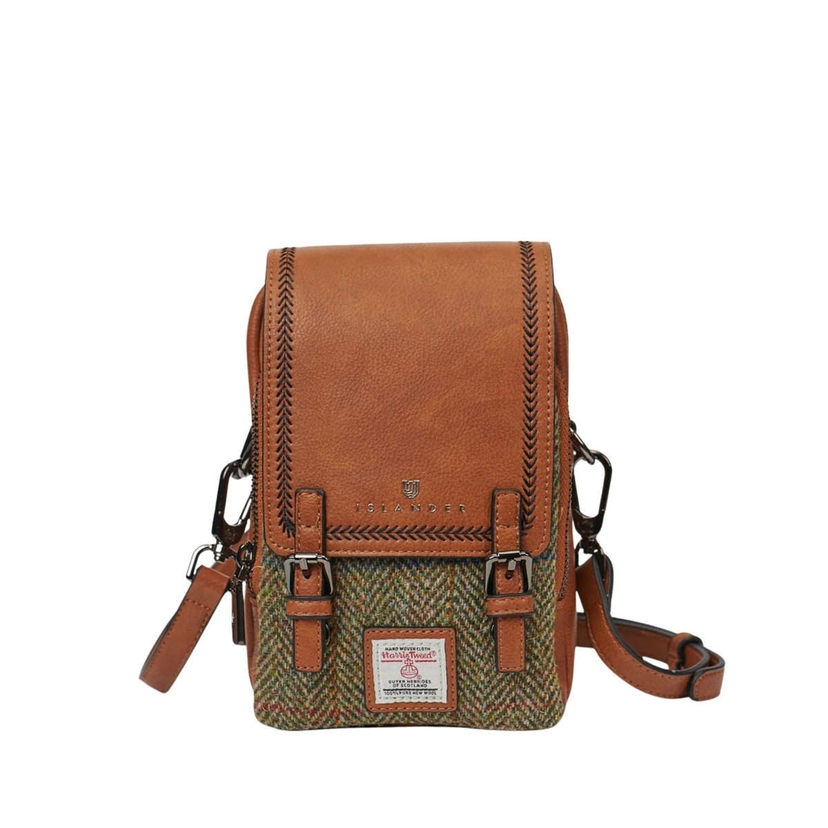 Islander Harris Tweed The Baby Jura Crossbody Bag 'Chestnut Herringbone'