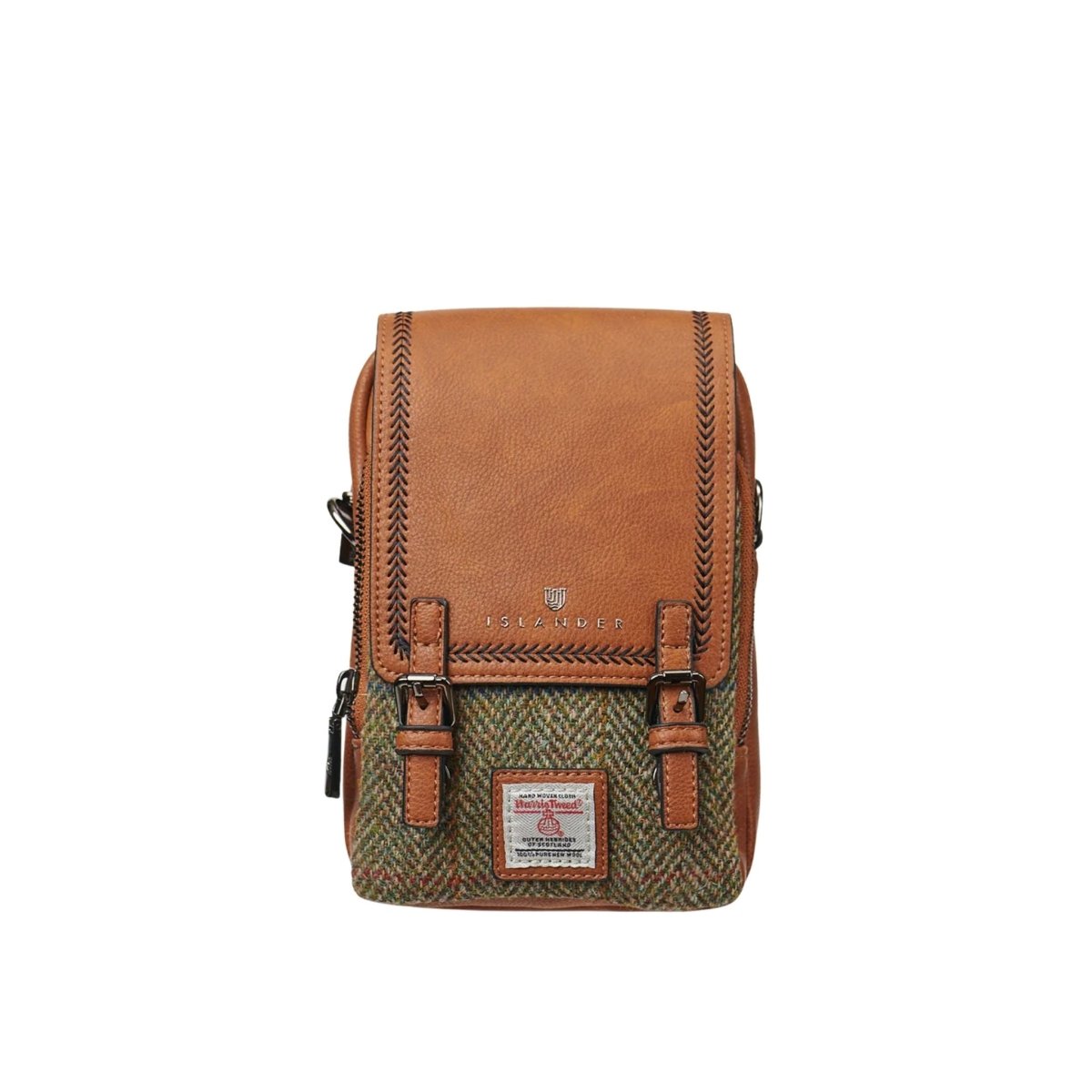 Islander Harris Tweed The Baby Jura Crossbody Bag 'Chestnut Herringbone'