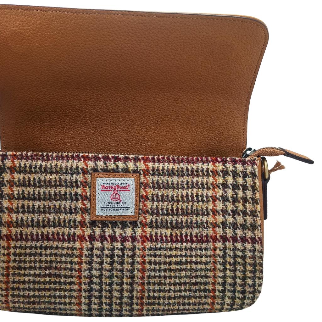 Islander Harris Tweed The Caithness Clutch 'Beige Dogtooth'