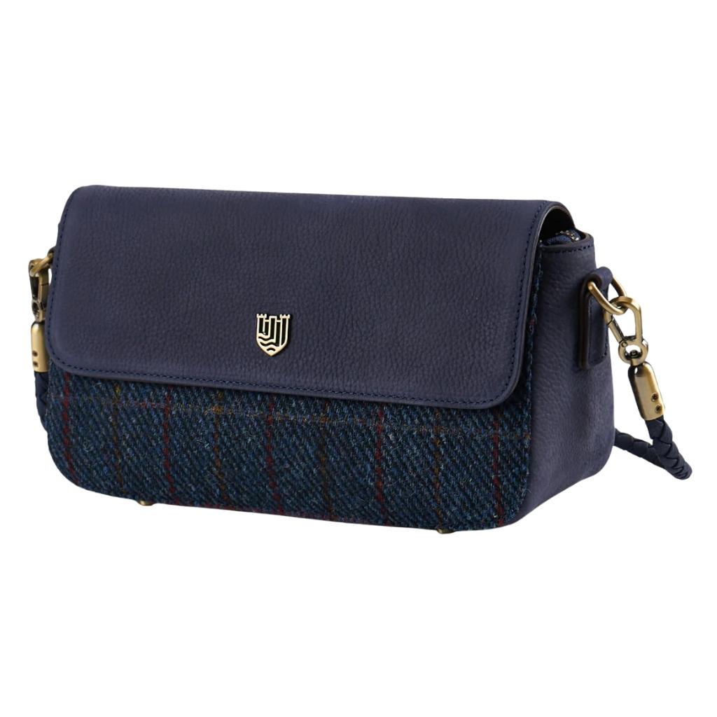 Islander Harris Tweed The Caithness Clutch 'Navy Over-Check'
