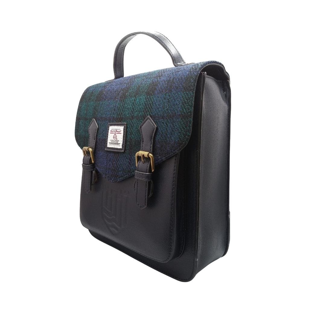 Islander Harris Tweed The Calton Backpack 'Blackwatch Tartan' by Islander - Handbags