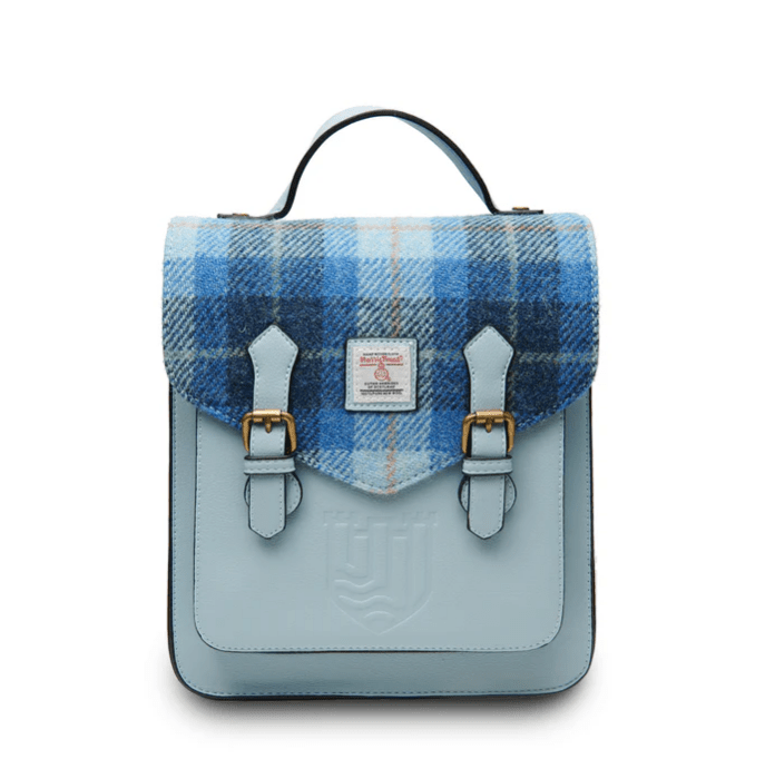 Islander Harris Tweed The Calton Backpack 'Blue Tartan' - The Celtic Gift Store - Handbags